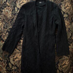 Eileen Fisher Black Mandarin style Organic Cotton Blend Women's Jacket -